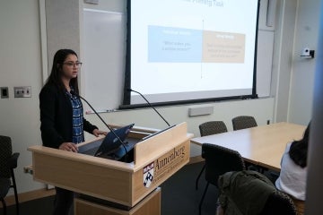Hadeel Saab giving a presentation