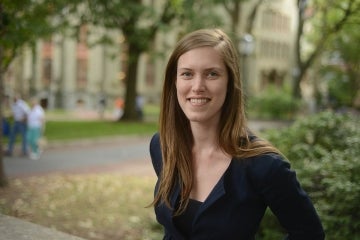 Eleanor Marchant smiling for a picture outside.