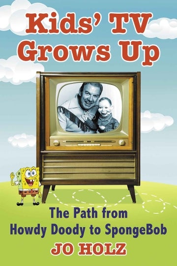 cover of Holz's book, showing image of man and child on television