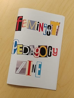 Cover of Zine, reading feminist pedagogy zine