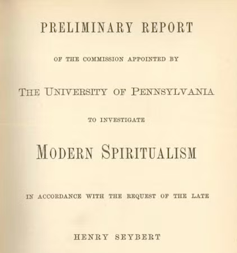 Seybert Commission for Investigating Modern Spiritualism report cover